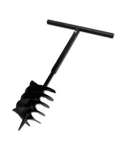 Tarière de sol avec mèche de tarière 200 mm Acier Noir | Mobilier & Déco