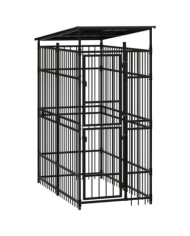 Chenil d'extérieur avec toit pour chiens Acier 1,84 m² | Mobilier & Déco