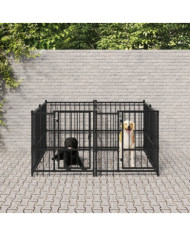 Chenil d'extérieur pour chiens Acier 3,75 m² | Mobilier & Déco