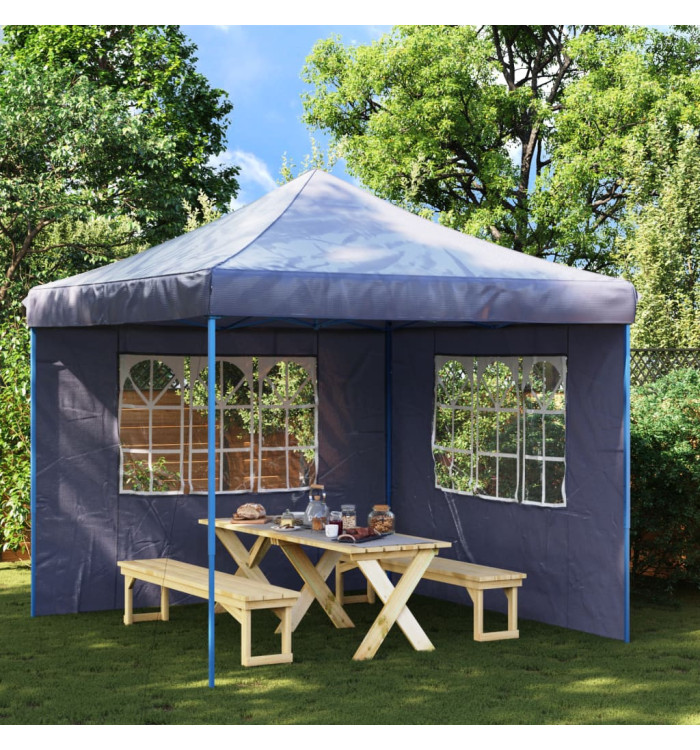 Paroi de tente de réception 2 pcs avec fenêtre PE Bleu | Mobilier & Déco