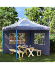 Paroi de tente de réception 2 pcs avec fenêtre PE Bleu | Mobilier & Déco