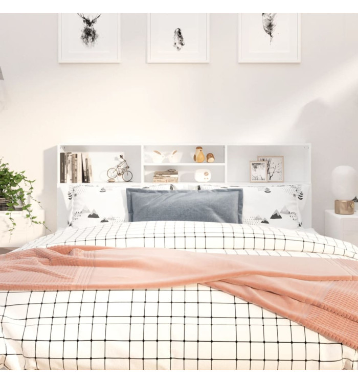 Armoire de tête de lit Blanc 180x19x103,5 cm | Mobilier & Déco