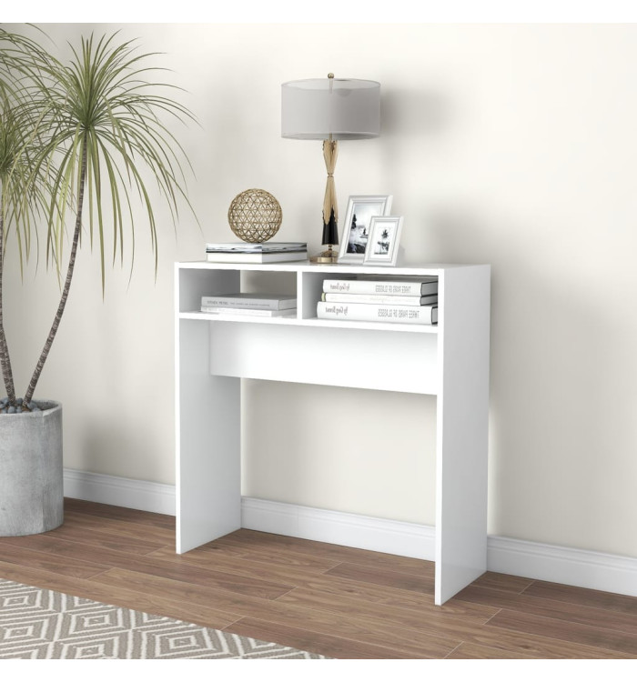 Table console blanc 78x30x80 cm bois d'ingénierie | Mobilier & Déco