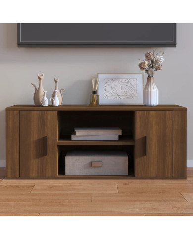 Meuble TV Chêne marron 100x35x40 cm Bois d'ingénierie | Mobilier & Déco
