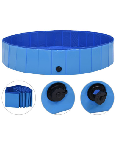 Piscine pliable pour chiens Bleu 160x30 cm PVC | Mobilier & Déco