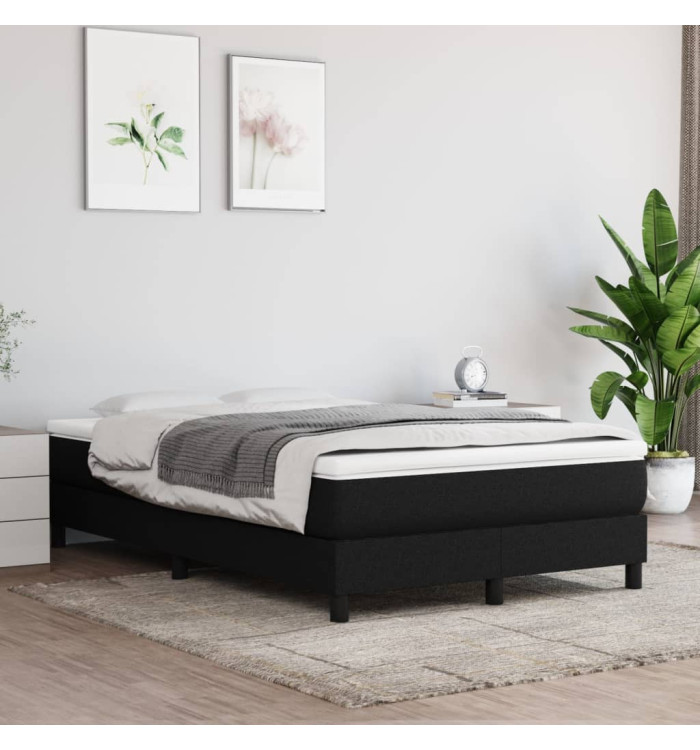 Sommier à lattes de lit avec matelas Noir 120x200 cm Tissu | Mobilier & Déco