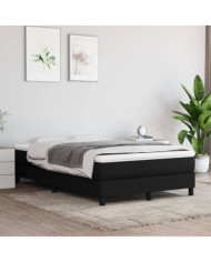 Sommier à lattes de lit avec matelas Noir 120x200 cm Tissu | Mobilier & Déco