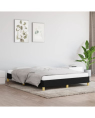 Cadre de lit sans matelas noir 140x200 cm tissu | Mobilier & Déco
