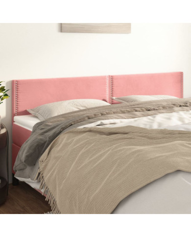 Têtes de lit 2 pcs Rose 100x5x78/88 cm Velours | Mobilier & Déco