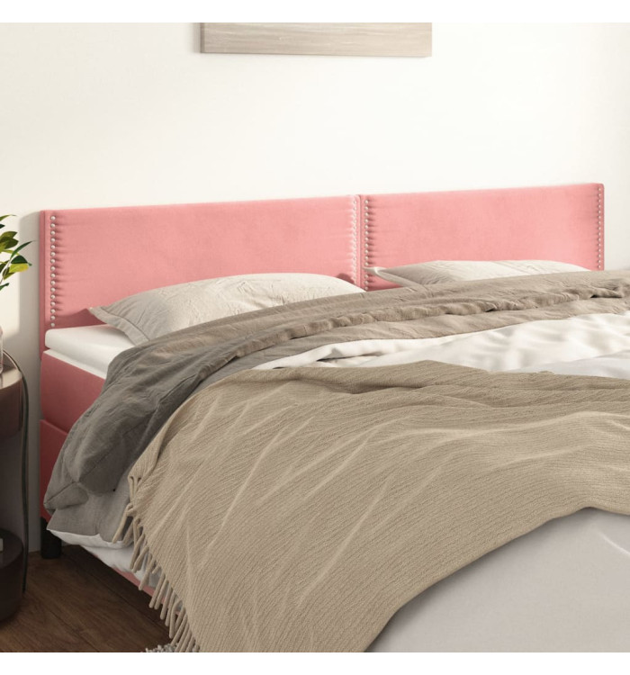 Têtes de lit 2 pcs Rose 100x5x78/88 cm Velours | Mobilier & Déco