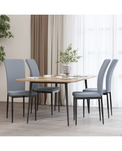 Chaises à manger lot de 4 Gris clair Velours | Mobilier & Déco
