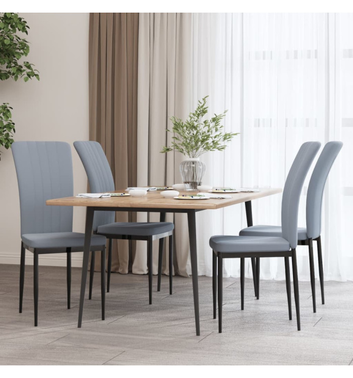 Chaises à manger lot de 4 Gris clair Velours | Mobilier & Déco