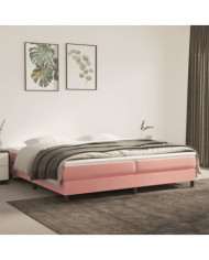 Cadre de lit sans matelas rose 200x200 cm velours | Mobilier & Déco