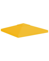 Toile de toit de belvédère 2 niveaux 310 g/m² 3x3 m Jaune | Mobilier & Déco