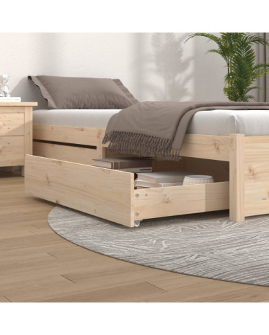 Tiroirs de lit 2 pcs bois de pin massif | Mobilier & Déco