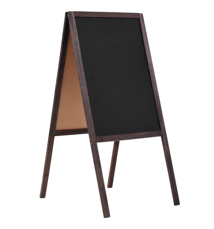 Tableau noir double face Bois de cèdre Autoportant 40 x 60 cm | Mobilier & Déco