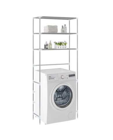 Support de rangement à 3 niveaux Argenté 69x28x169 cm | Mobilier & Déco