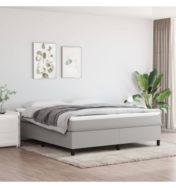 Cadre de lit sans matelas gris clair 160x200 cm tissu | Mobilier & Déco