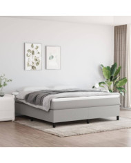 Cadre de lit sans matelas gris clair 160x200 cm tissu | Mobilier & Déco