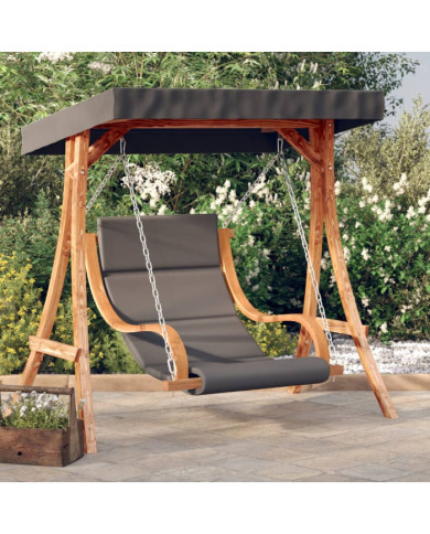 Chaise balançoire avec coussin et auvent bois massif d'épicéa | Mobilier & Déco