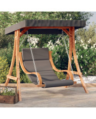 Chaise balançoire avec coussin et auvent bois massif d'épicéa | Mobilier & Déco