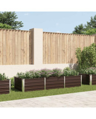 Lit surélevé de jardin Marron 240x80x45 cm Acier galvanisé | Mobilier & Déco