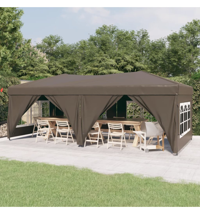 Tente de réception pliable avec parois Taupe 3x6 m | Mobilier & Déco