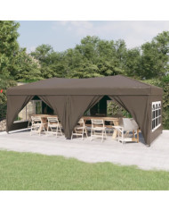 Tente de réception pliable avec parois Taupe 3x6 m | Mobilier & Déco