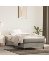 Cadre de lit sans matelas gris clair 90x200 cm velours | Mobilier & Déco