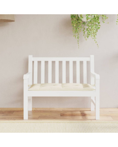 Coussin de banc de jardin blanc crème 100x50x7 cm tissu oxford | Mobilier & Déco
