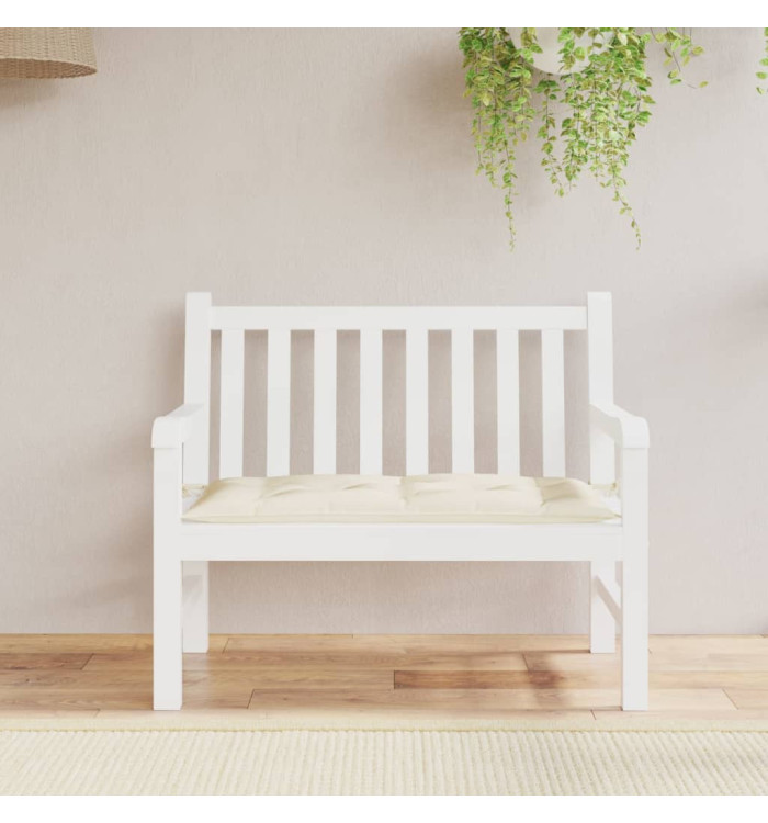 Coussin de banc de jardin blanc crème 100x50x7 cm tissu oxford | Mobilier & Déco