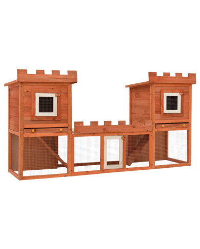 Clapier large d'extérieur avec maison double | Mobilier & Déco