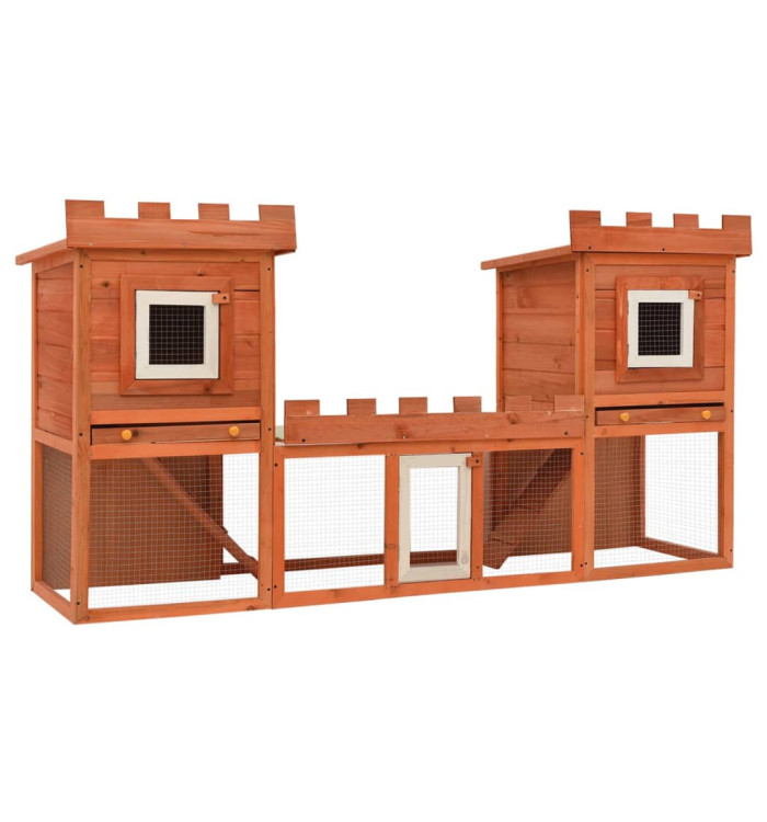 Clapier large d'extérieur avec maison double | Mobilier & Déco