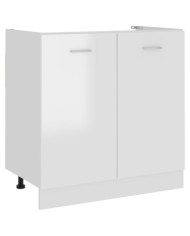 Armoire de plancher d'évier "Lyon" Blanc brillant | Mobilier & Déco