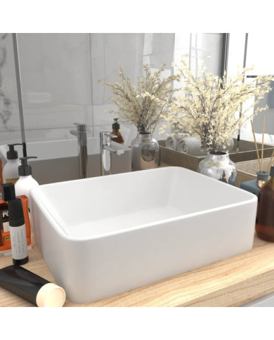 Lavabo de luxe Blanc mat 41x30x12 cm Céramique | Mobilier & Déco