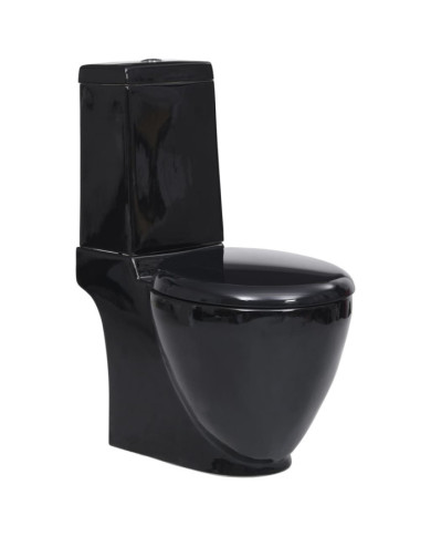 Toilette en céramique Ronde Écoulement d'eau au fond Noir | Mobilier & Déco