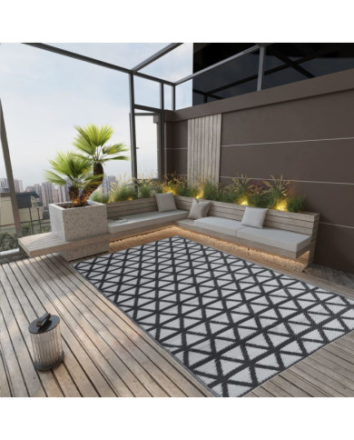 Tapis d'extérieur ARAKIL Noir 140x200 cm PP | Mobilier & Déco