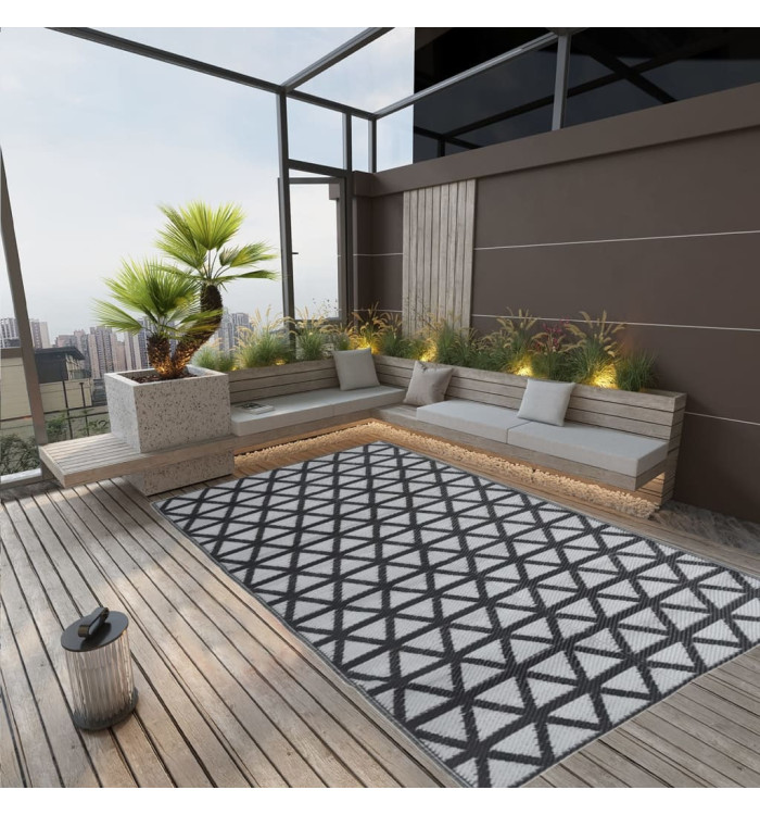 Tapis d'extérieur ARAKIL Noir 140x200 cm PP | Mobilier & Déco