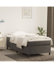Cadre de lit sans matelas gris foncé 90x200 cm velours | Mobilier & Déco