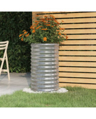 Jardinière de jardin Acier enduit de poudre 40x40x68 cm Argenté | Mobilier & Déco