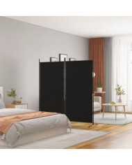 Cloison de séparation 2 panneaux Noir 175x180 cm Tissu | Mobilier & Déco