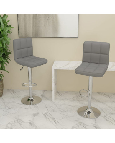 Tabourets de bar lot de 2 gris clair tissu | Mobilier & Déco
