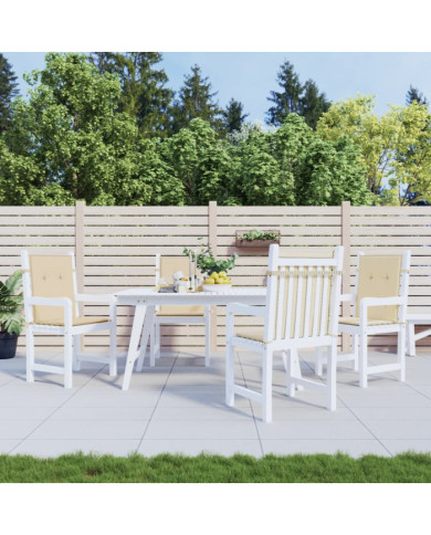 Coussins de chaise de jardin à dossier bas lot de 4 beige | Mobilier & Déco
