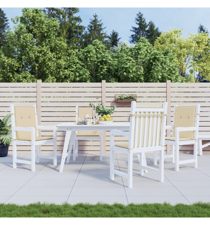 Coussins de chaise de jardin à dossier bas lot de 4 beige | Mobilier & Déco