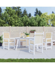 Coussins de chaise de jardin à dossier bas lot de 4 beige | Mobilier & Déco