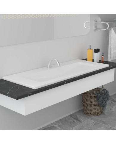 Lavabo encastré 101 x 39,5 x 18,5 cm Céramique Blanc | Mobilier & Déco