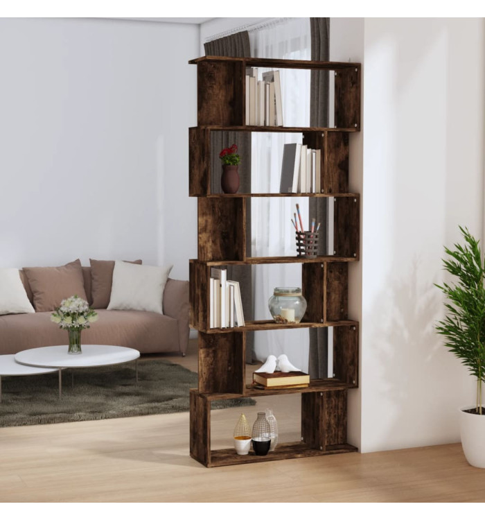 Bibliothèque/Cloison Chêne fumé 80x24x192 cm Bois d'ingénierie | Mobilier & Déco