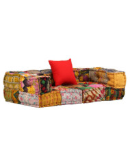 Pouf modulaire à 2 places Patchwork Tissu | Mobilier & Déco
