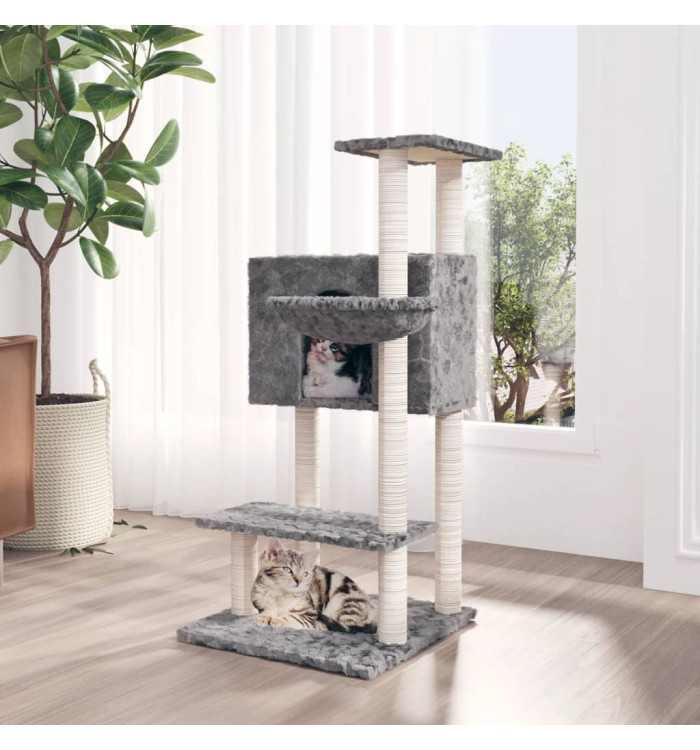 Arbre à chat avec griffoirs en sisal Gris clair 108,5 cm | Mobilier & Déco