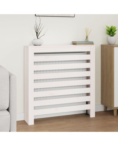 Cache-radiateur Blanc 79,5x19x84 cm Bois massif de pin | Mobilier & Déco